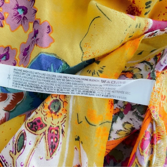 Anthropologie Daria Handkerchief Sleep Midi Dress Multi Floral Asymmetrical XS/S - Picture 11 of 13